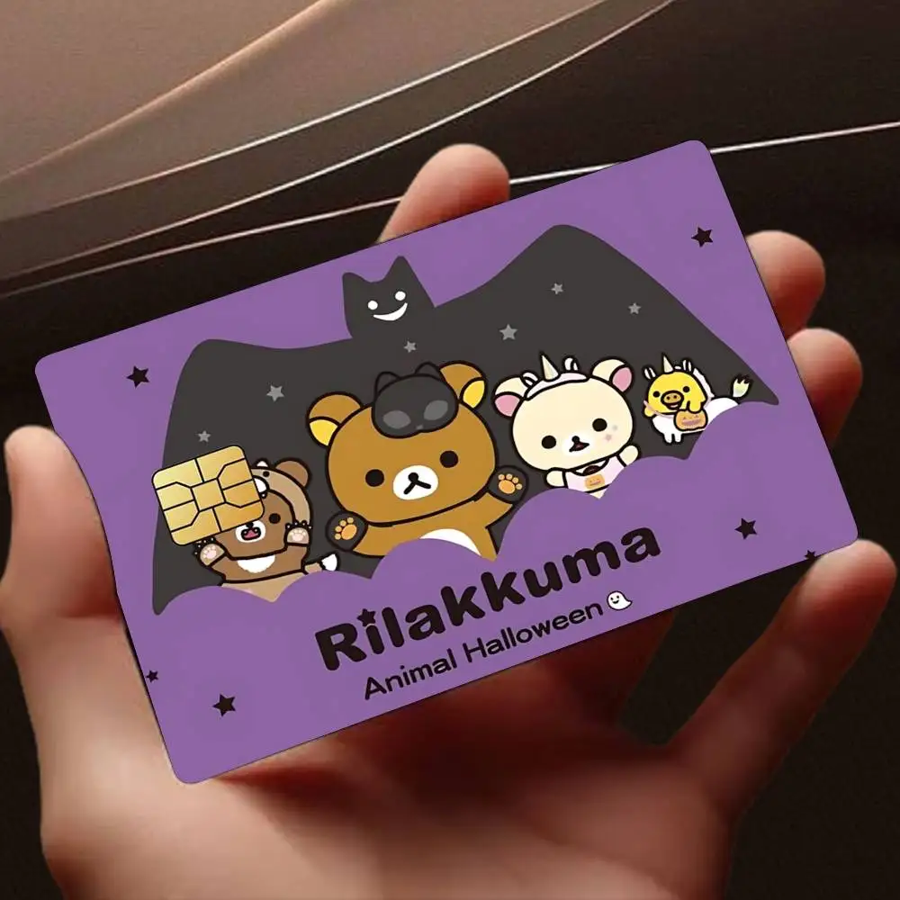 Relax-Bear R-Rilakkuma Lovely Card Stickers for Bank Access Protective Waterproof Film Cover Sticker Gift