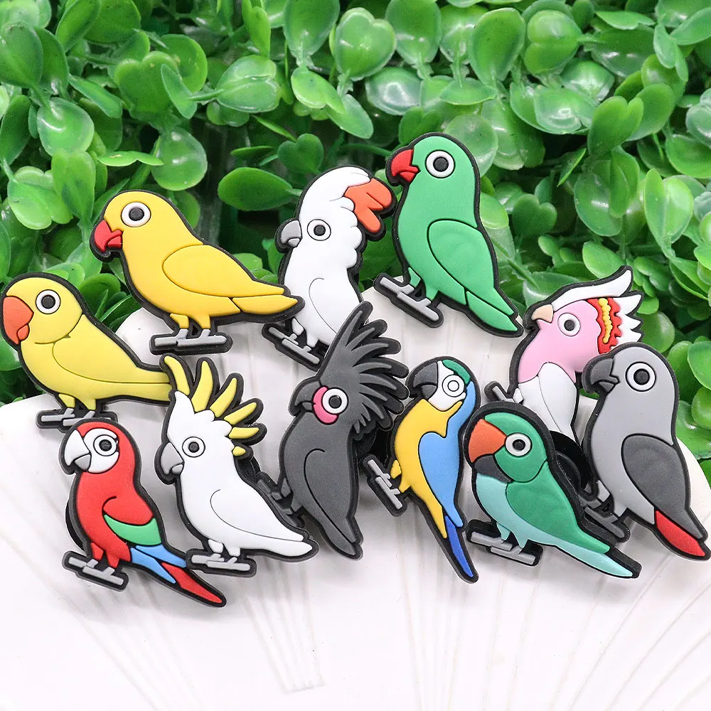 New Arrival 1pcs PVC Cartoon Shoe Charms Fit Wristbands Kawaii Animal Bird Hole Slipper Decoration Shoe Accessories Kid Gift