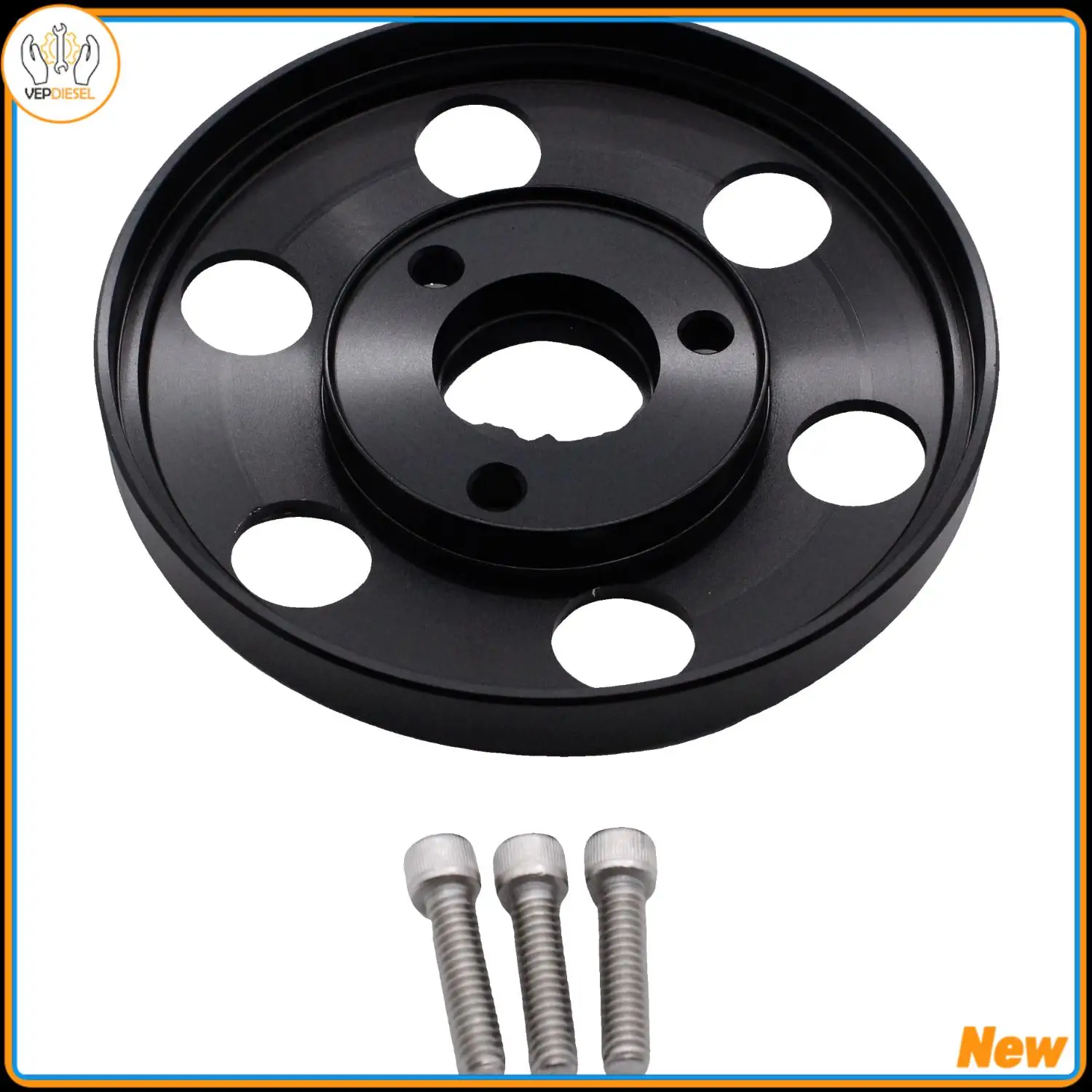 غطاء بكرة قابض من الألومنيوم باللون الأسود بقطر 5 بوصة لملحقات Sanden 508 A/C الضاغط SD5