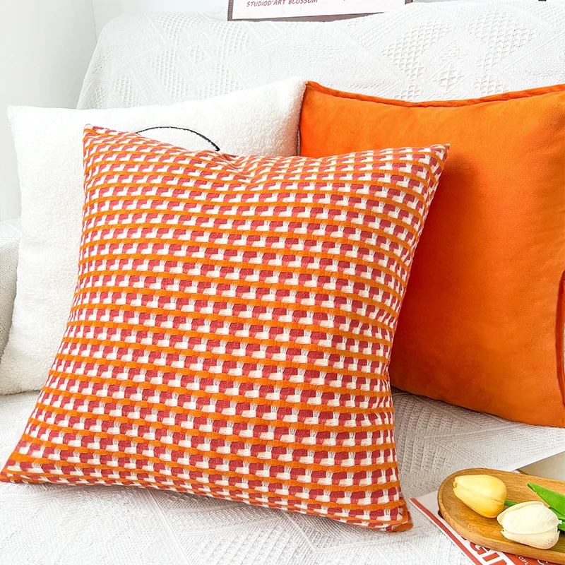 45x45cm Orange Kissenbezug Nordic Stil Wohnzimmer Fundas De Cojines Sofa Dekokissenbezug Dekorative Kissenbezug 1pc