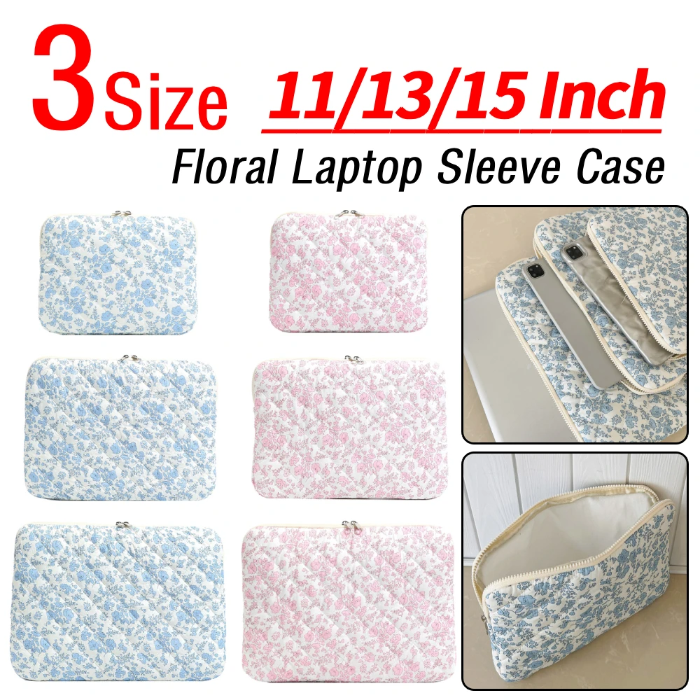 

Чехол для ноутбука 11/13/15 дюймов с цветочным принтом, стеганый чехол-сумка для ноутбука для офиса, школы, колледжа, бизнеса, работы