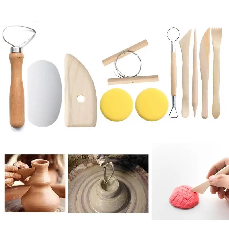 Pottery Clay Sculpting Tools Pottery Carving Tool Kit With Carrying Case Bag For Ceramics Supplies Polymer Sculpture Set