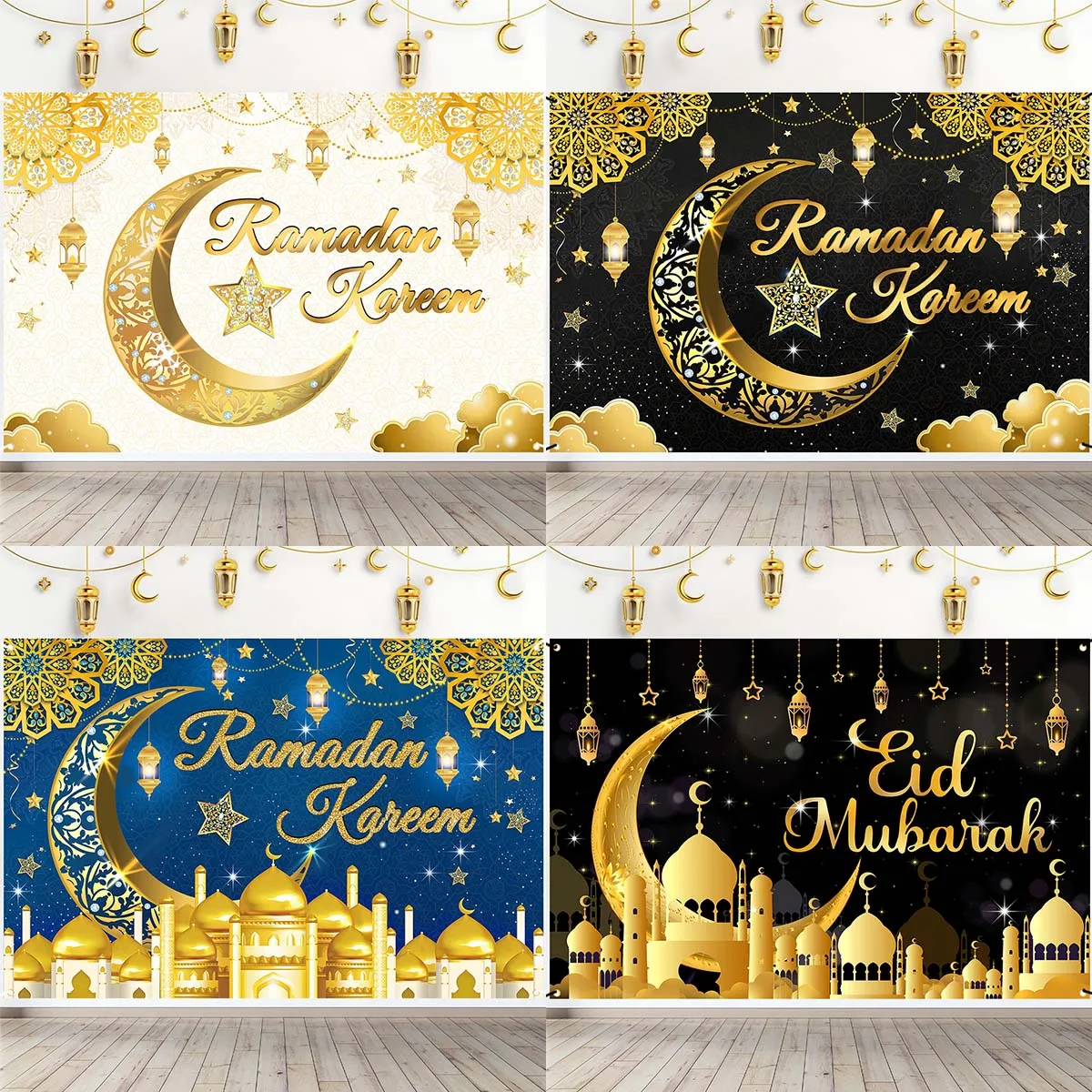 Eid Mubarak Background Ramadan Kareem Backdrop Islamic Muslim Party Supplies Eid Al-fitr Gifts Ramadan Decoration For Home 2025