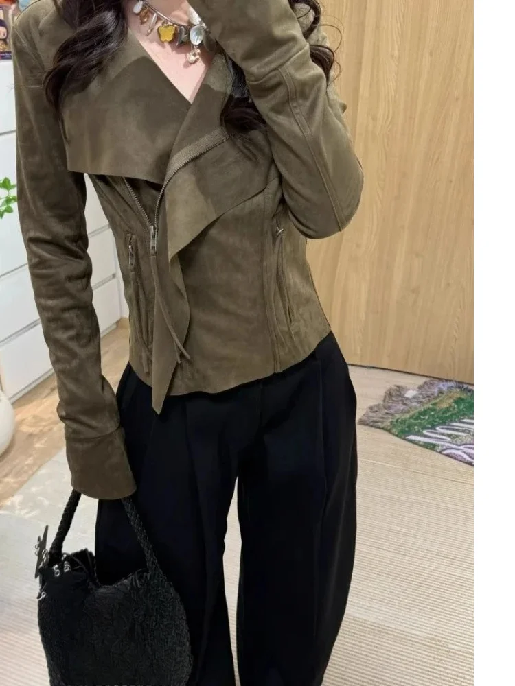 

Уличная одежда 2024, женские пальто с отложным воротником Y2k, эстетические винтажные повседневные пальто на молнии в стиле Харадзюку, облегающие карманы в стиле гранж