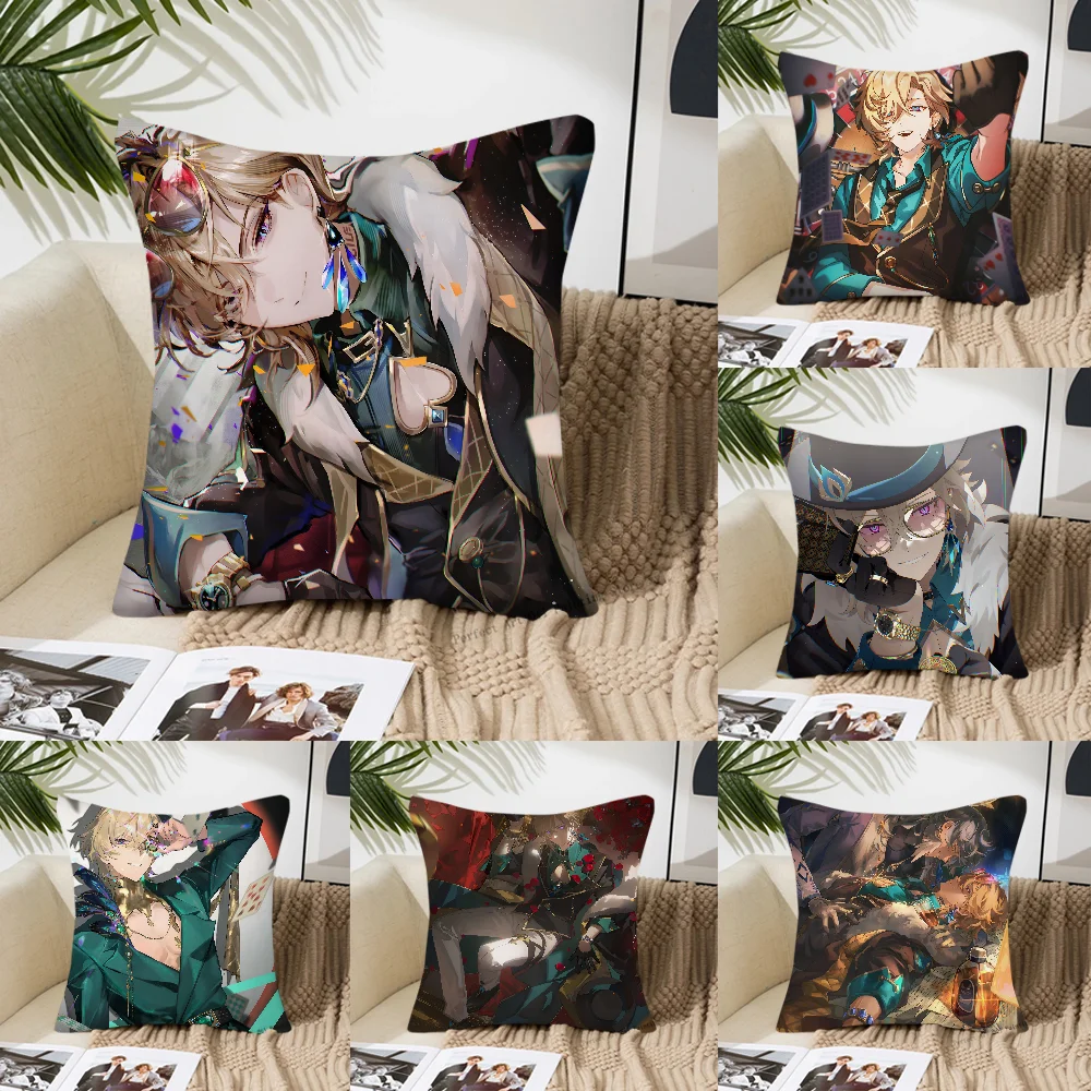 Game Honkai Star Rail Aventurine Pillow Case Square Pillow Bedroom Sofa Leisure Comfort Cushion Car Living Room Home Decoration