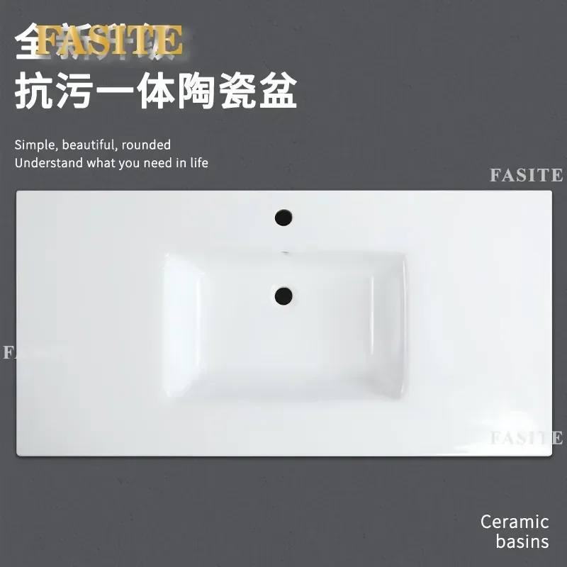 For 60cm Non Standard Ceramic Wash Basin Integrated Middle Sink Left Right Single Bowl Bathroom Vanity Top Durable Modern