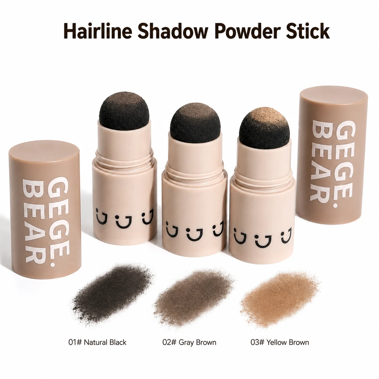 Hairline Shadow Powder Stick Waterproof Root Touch Up Concealer for Gray Roots Thinning Hair Natural Hairline Filler 3 Colors