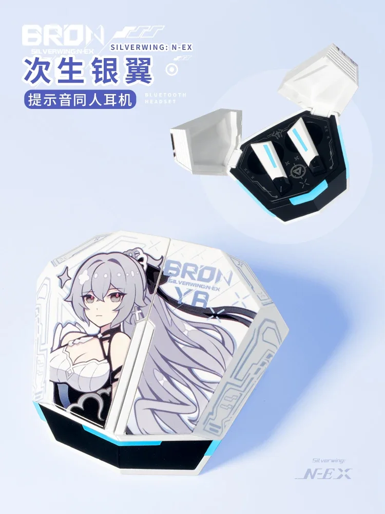 Original Anime Earphone Touch Control Bluetooth Headphones Silverwing: N-EX Honkai Impact 3 Bronya Zaychik In-ear Wireless Gift