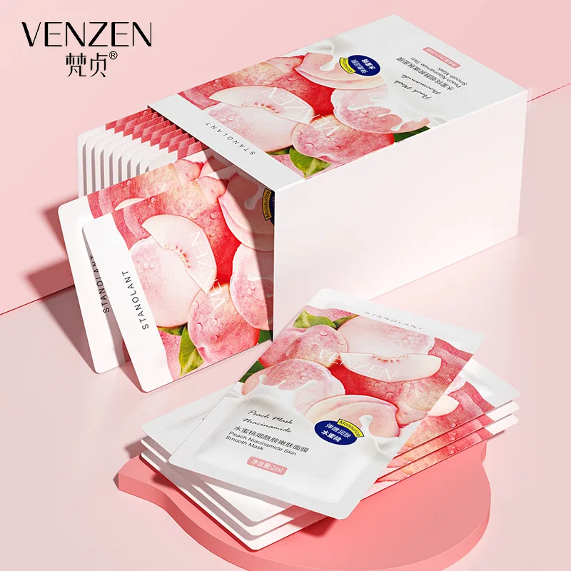 30pcs/lot Overnight Sleeping Skincare Mask Peach Favor Hydrating Niacinamide Moisturizing Disposable Mask Improve Skin