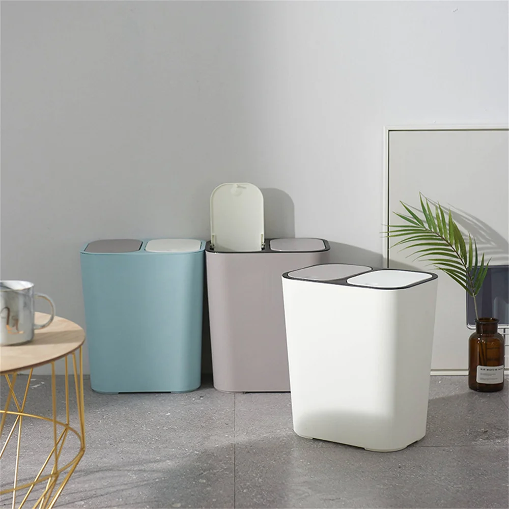 Classified Trash Can Fashionable Durable Polychromatic New Garbage Storage Tools Garbage Bin With Lid Thickened 12l Trash Can