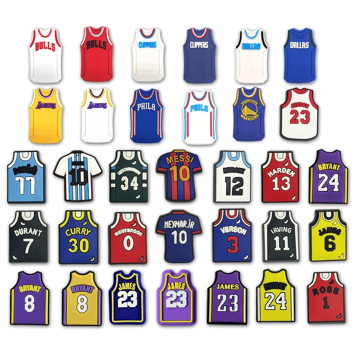 33pcs Sports Soccer Shoe Charms for Clogs Crocs Decoration Sandals Accessories Unisex Boys Teens Adults Party Favor
