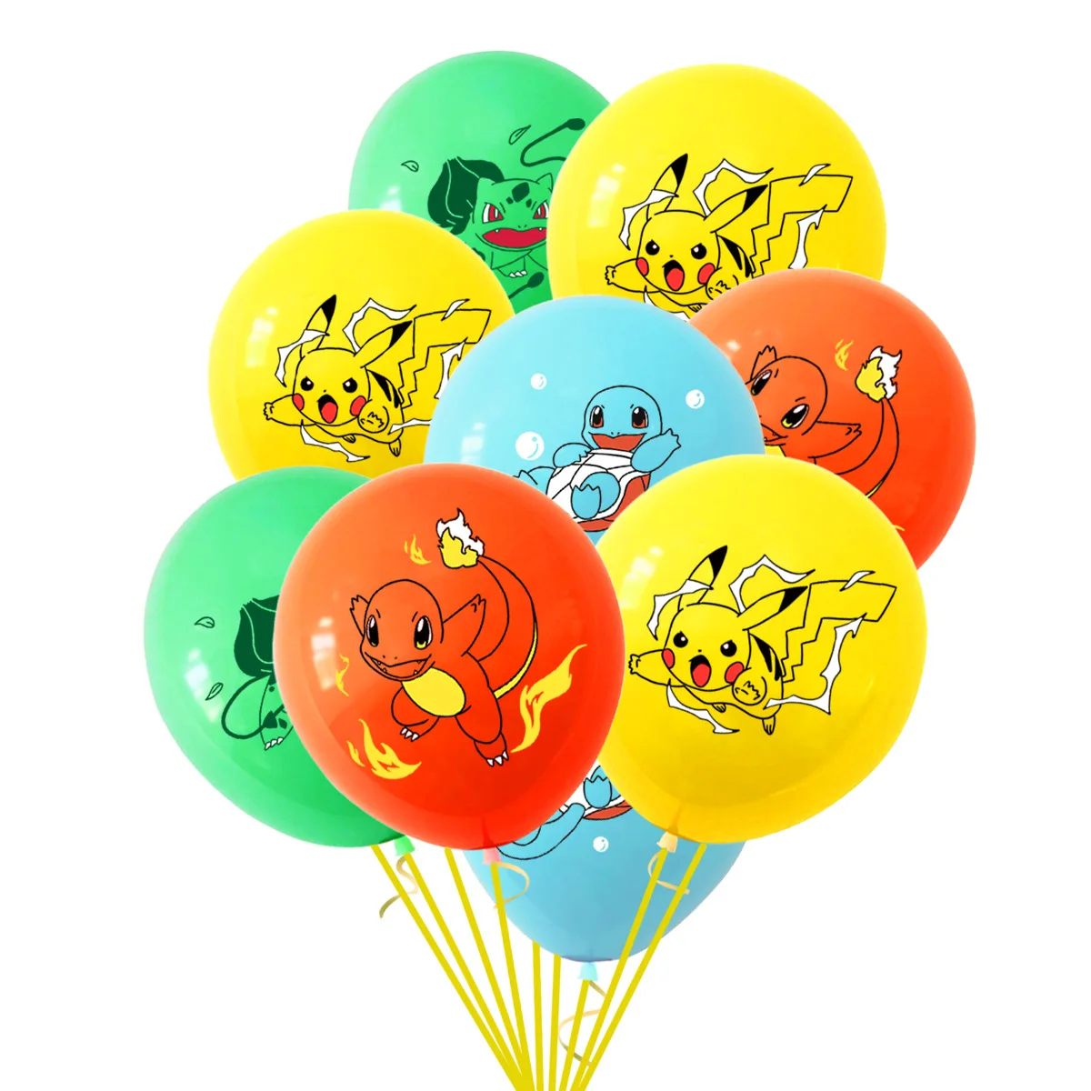 12pcs/set Pokemon Latex Balloons Pikachu Charmander Squirtle Anime Series Theme Children Partys Decorations Supplies Gifts Toys - view 3