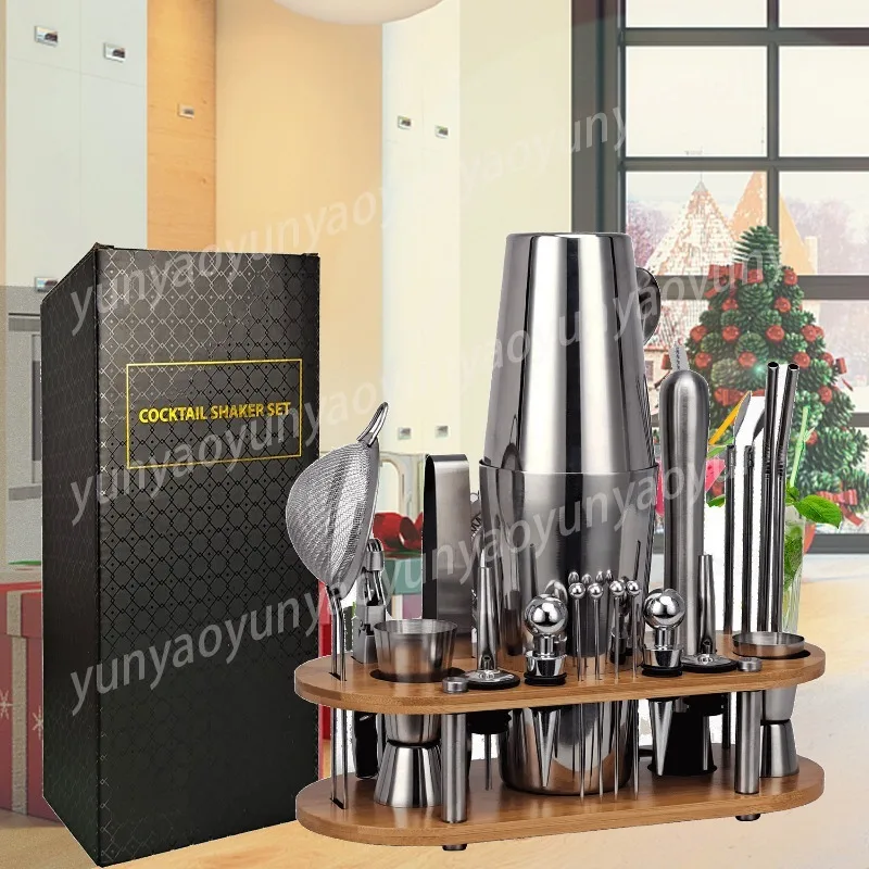 

Набор профессиональных барменских инструментов из 23 предметов - Бостонский шейкер для коктейлей, набор барных инструментов из нержавеющей стали для дома/бара, легко моется
