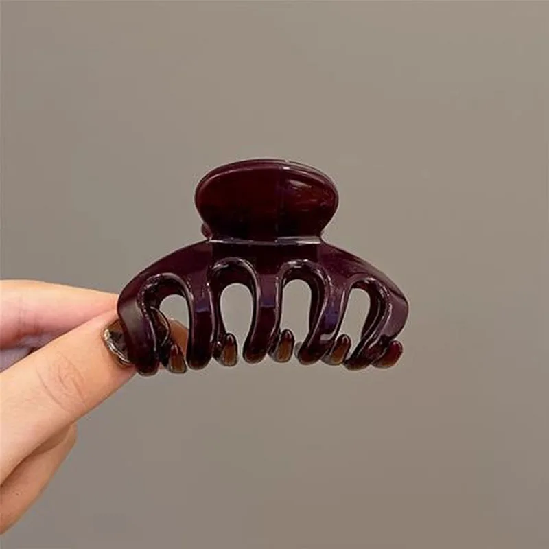 우아한 단색 작은 호박 모양 헤어 클로 여성 소녀용 달콤한 헤어 장식 클로 클립 헤어핀 헤어 클립 패션 헤어 액세서리