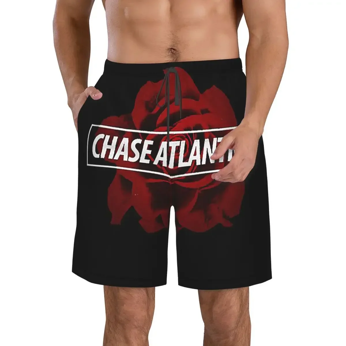 Chase Atlantic Rose Logo Trunks Beach Board Shorts Casual Quick Dry Swimming Summer Men Pants