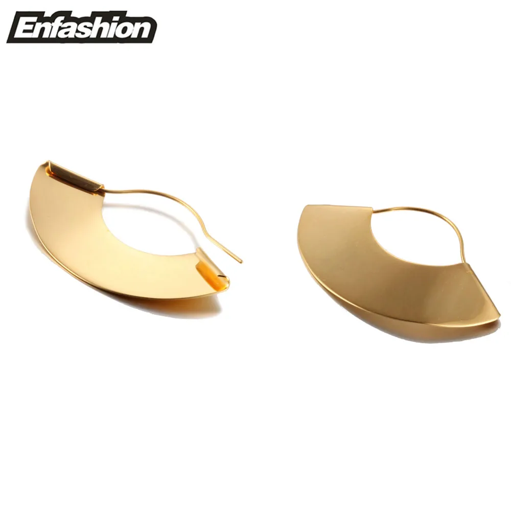 Enfashion Vintage Camber Fan Dangle Earrings Matte Gold color Earings Drop Earrings For Women Long Earring Jewelry Brinco E5424