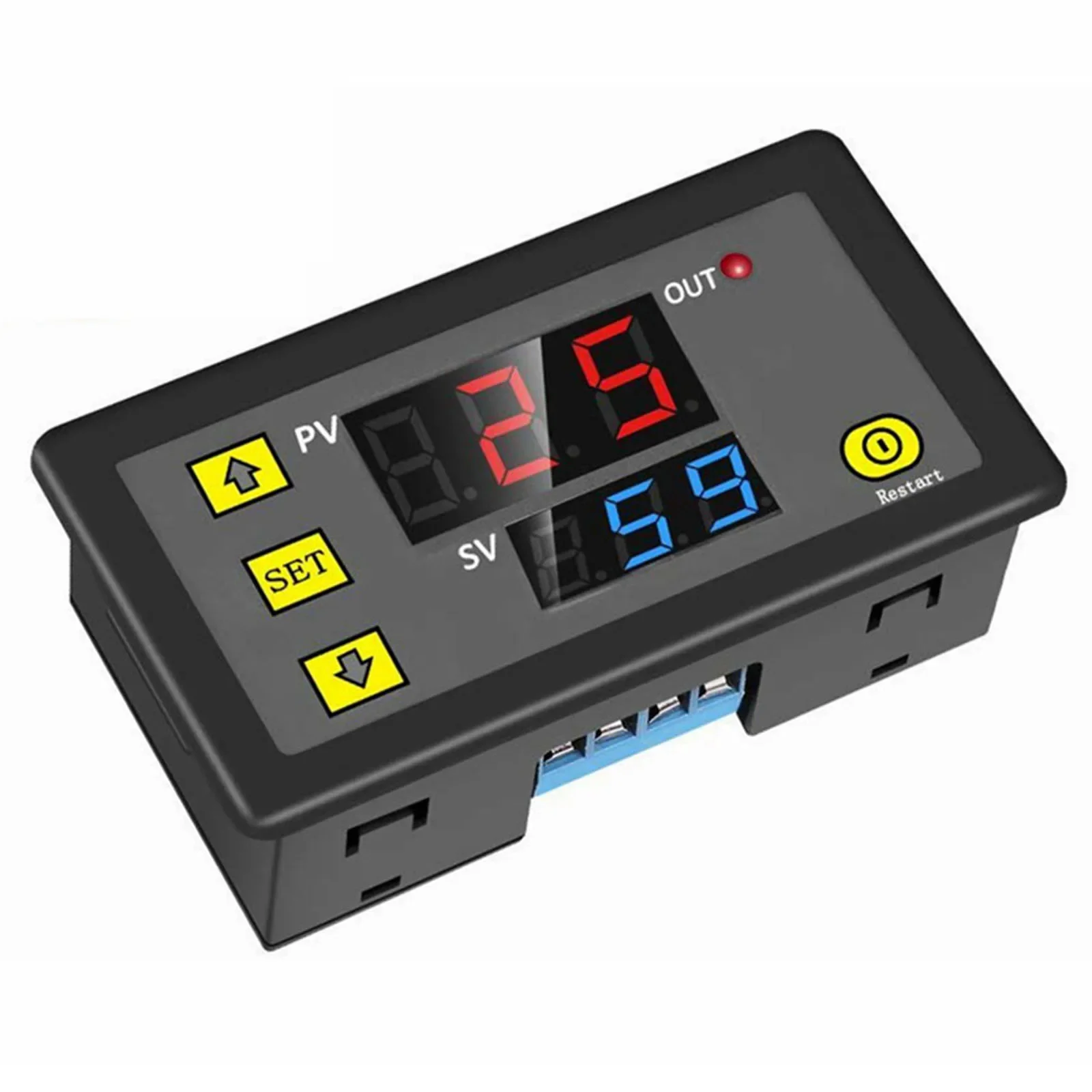 LED Display Cycle Timer Control Switch with Adjustable Relay for Digital Delay and Dual Display for LED Display and LED