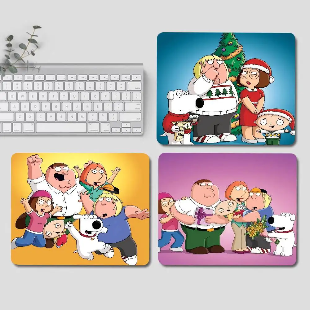 F-Family Funny Guy Throw Cute Mini Mouse Pad Office Mousepad Small With Stitched Edge Non-Slip Rubber Base For Home Computer