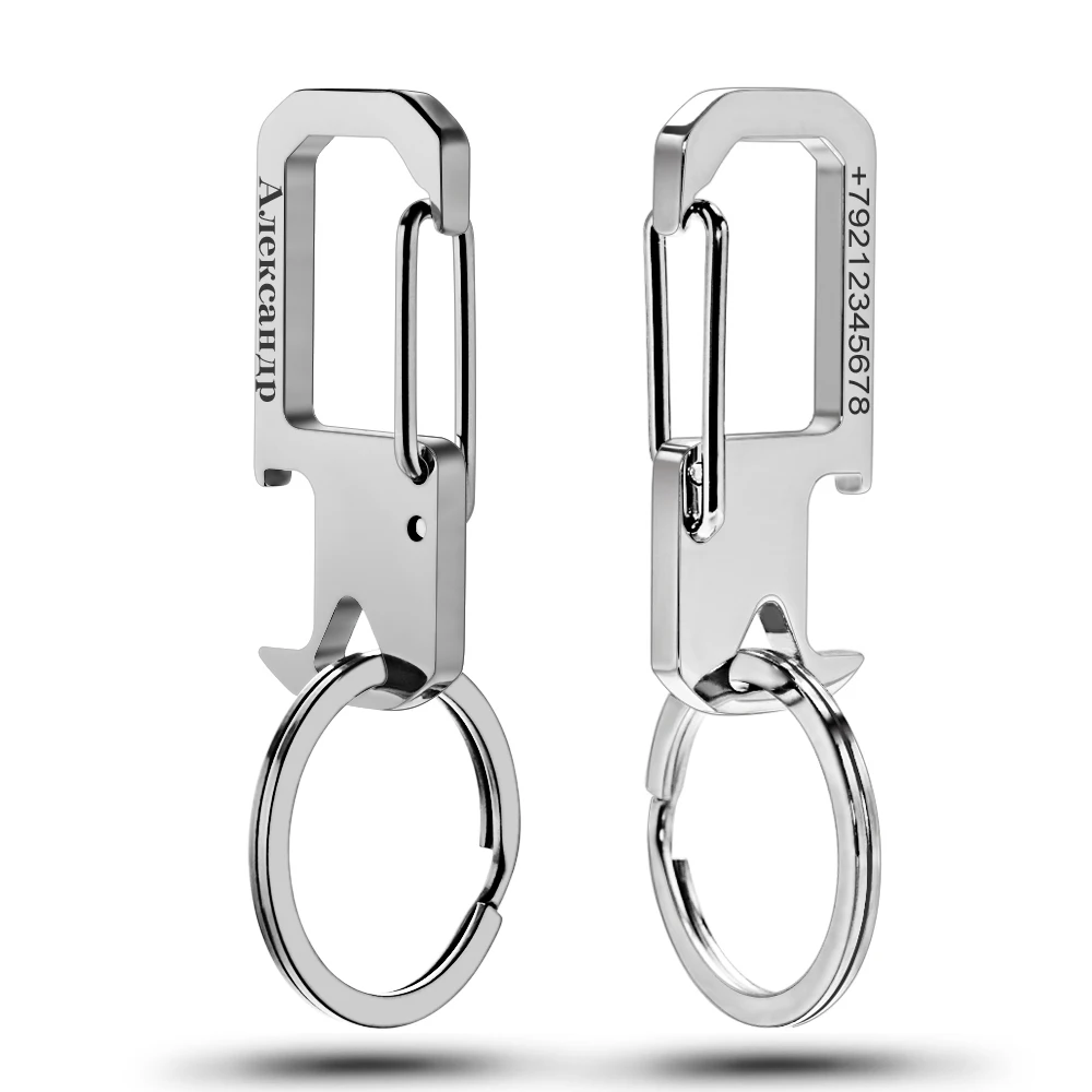 304 Stainless Steel Personalized Gift KeyChain Custom Lettering Name Number Anti-lost Key Chain Ring Holder for Car Men Keyring