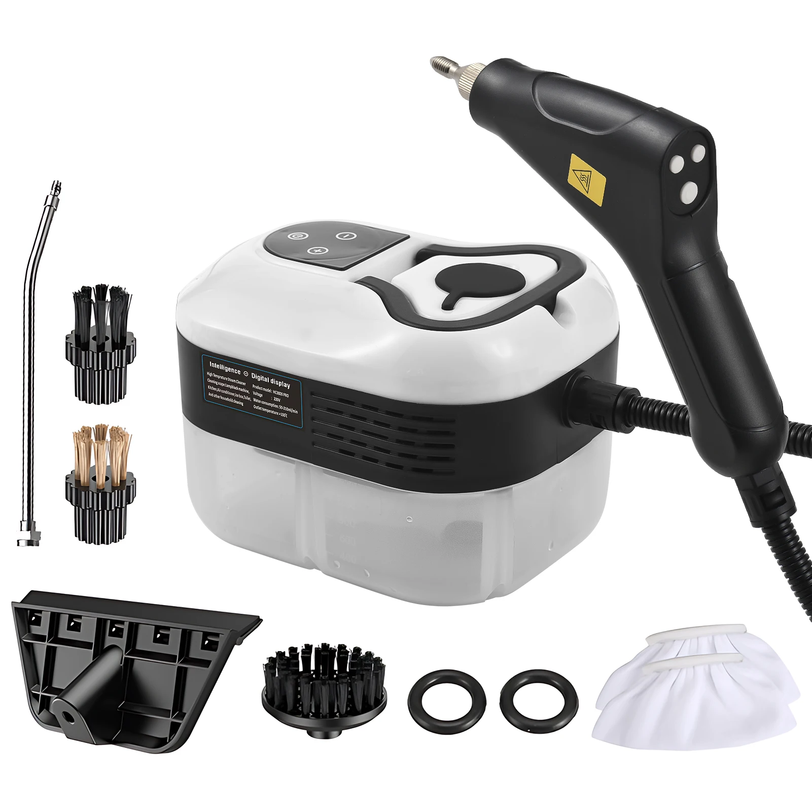 Handheld Multi-surface Steam Cleaner with 6pcs Accessories Touch Screen 6 Levels Adjustable 105℃/221℉ Deep Cleaning Steamer