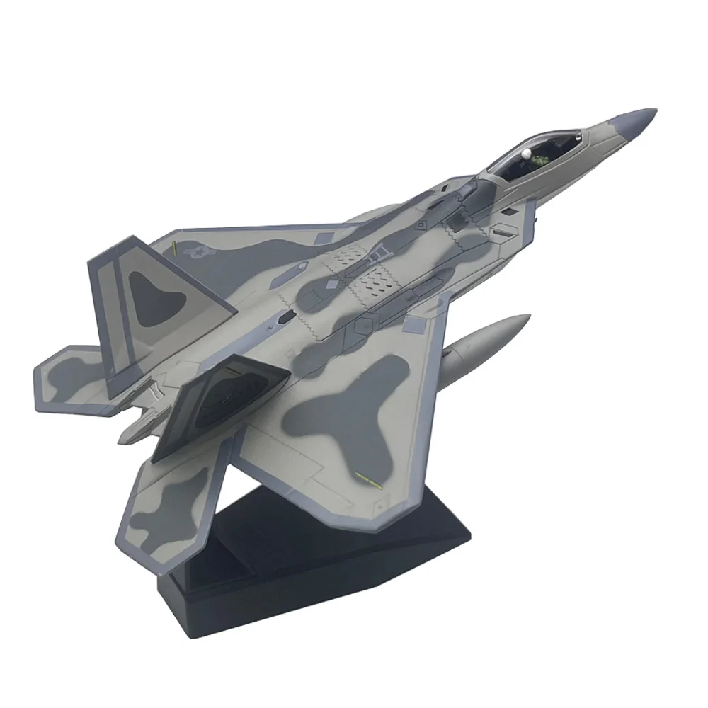 1:100 1/100 Scale F22 Stealth Raptor Fighter F-22 Plane Diecast Metal Airplane Finished Static Plane Model Toy Collection Gift