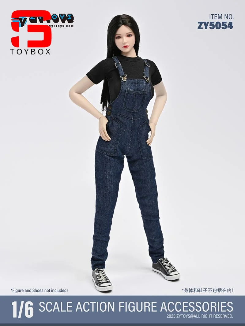 ZYTOYS ZY5054 ZY5055 1/6 mono vaquero/falda larga conjunto de camiseta modelo de ropa apto para muñecas de cuerpo de figura de acción de soldado femenino de 12 pulgadas