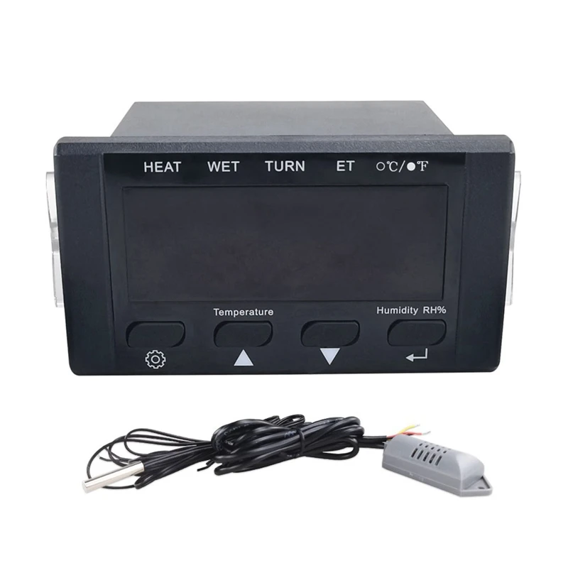 

HT-10 Incubator Thermostat Temperature Humidity Control With Humidification And Heating Indicator 110-220V Black Spare Parts