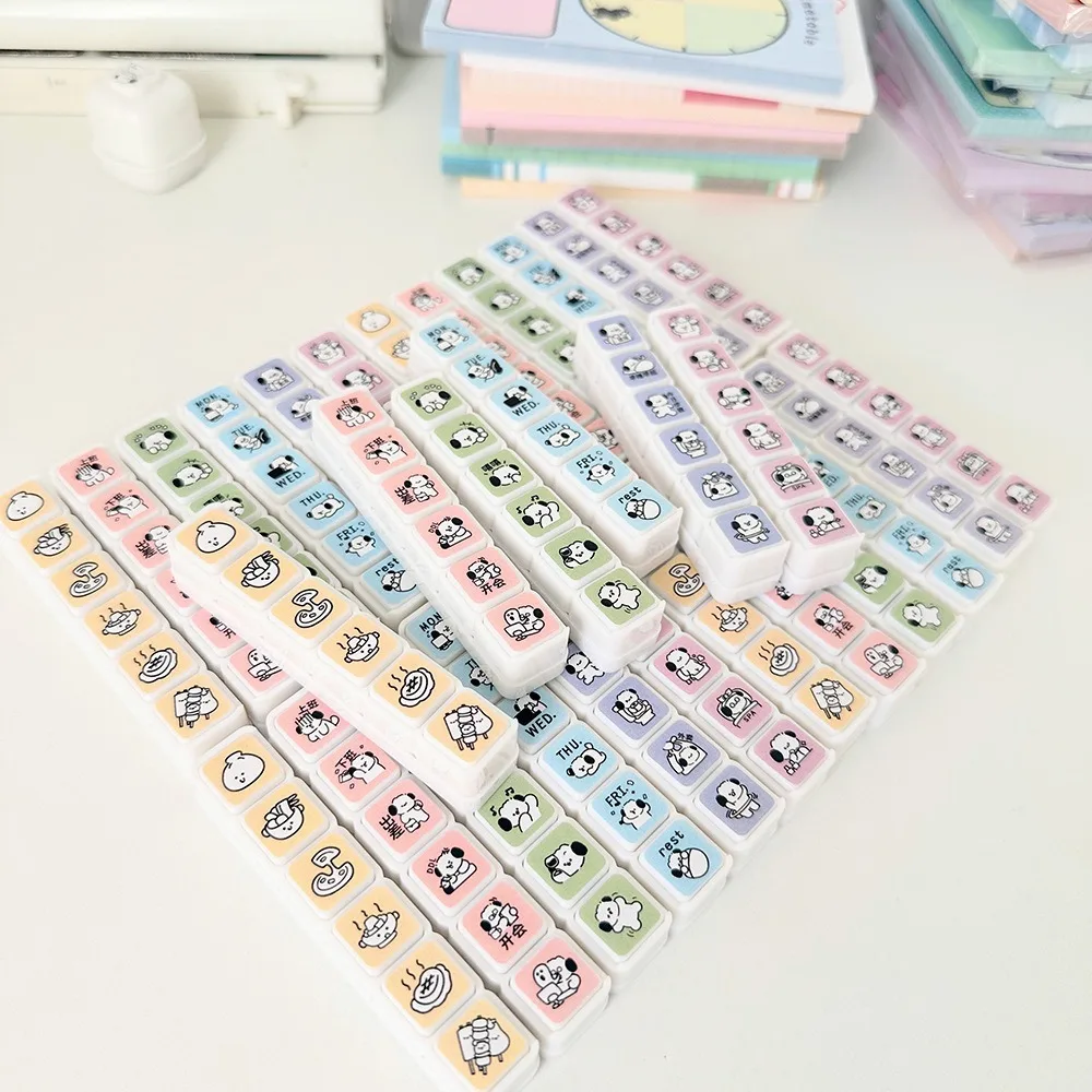 Kawaii 6 تصاميم الطوابع الزخرفية الكرتون Diy بها بنفسك الحرف الصحافة Inkpad Stamps متعددة الأغراض سكرابوكينغ ختم مجلة مخطط #5