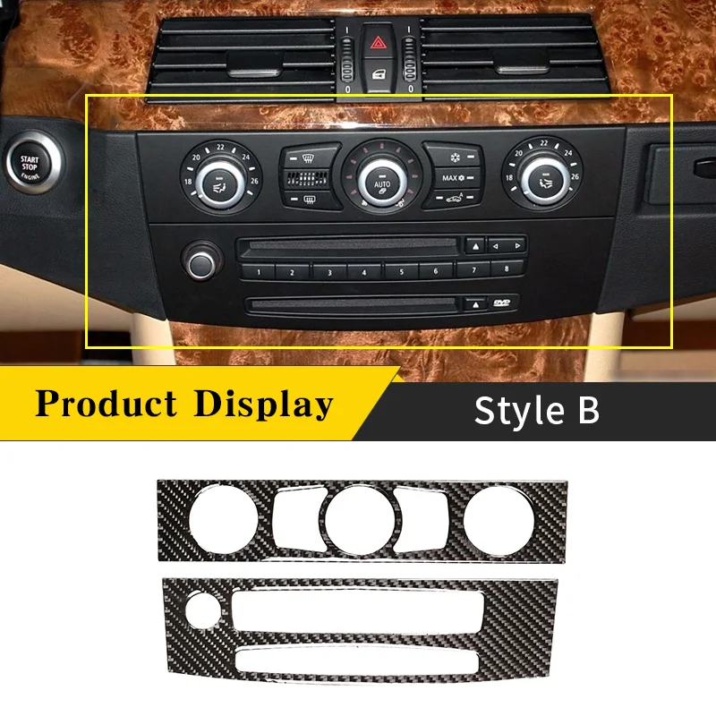 

For BMW 5 Series E60 2004-2010 Soft Real Carbon Fiber Auto Console Air Conditioning CD Control Panel Stickers Car Accessories