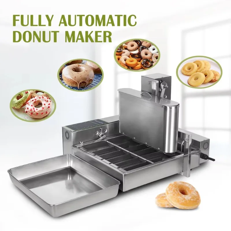 304 Stainless Steel 6 Row Large Output Automatic Donut Fryer Donut Making Machine