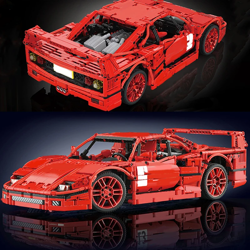 ชุดตัวต่อรถแข่งดริฟท์อัตโนมัติ F40 2688 ชิ้น ชุดตัวต่อรถสปอร์ตซูเปอร์คาร์สีแดงความเร็วสูง ของเล่นสำหรับเด็กผู้ชายและผู้ใหญ่
