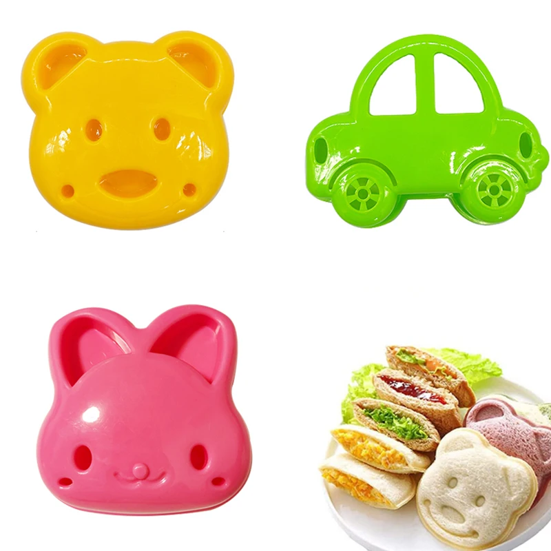 Sandwich Cutter Mini Cartoon Bear Squirrel Sea Dog Bread Knife Sandwich Cutter Sealer for Kids Bento Lunch Baking Mold