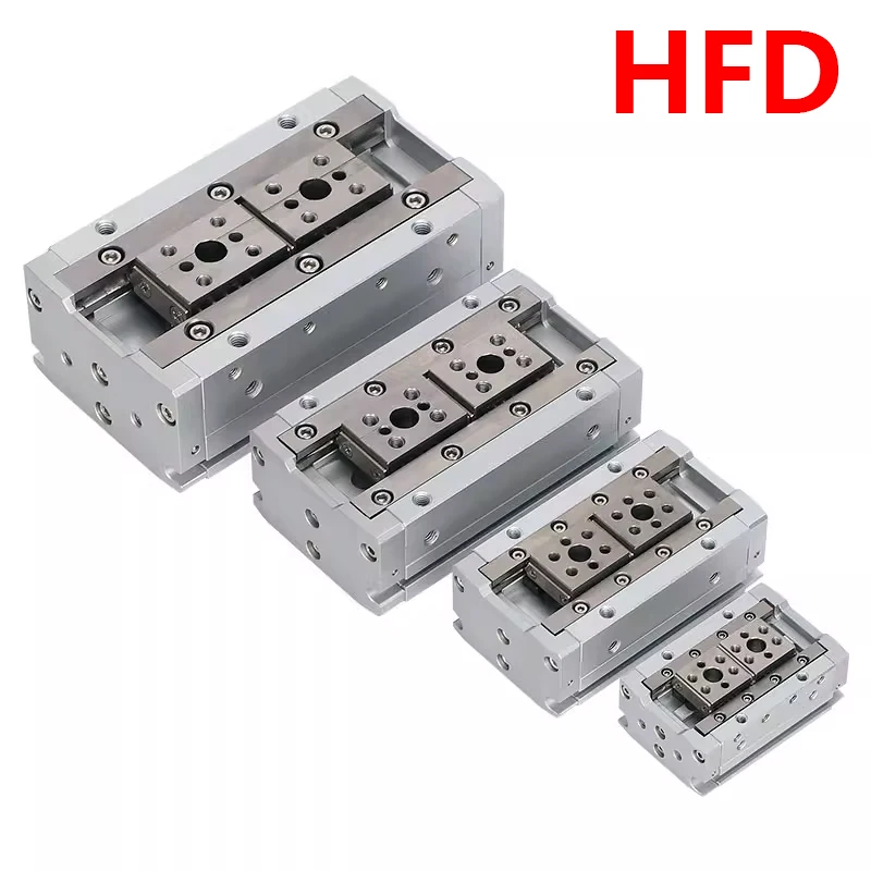HFD8X8/8X15/8X30/12X10/12X25/12X50/16X30/16X60 Air Claw Guide Rail Sliding Table Clamping Claw Finger Pneumatic Cylinder