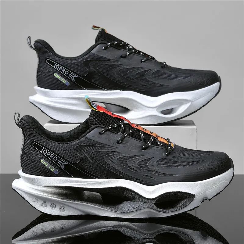 Herren-Laufschuhe mit durchbrochener Sohle, atmungsaktive Sportschuhe aus Mesh für den Sommer, hochelastische, stoßdämpfende Herrenschuhe mit dicker Sohle, die die Körpergröße erhöhen, leichte, rutschfeste und abriebfeste Herren-Laufschuhe für Outdoor-Aktivitäten, Fitness und den täglichen Gebrauch. – Detail 20