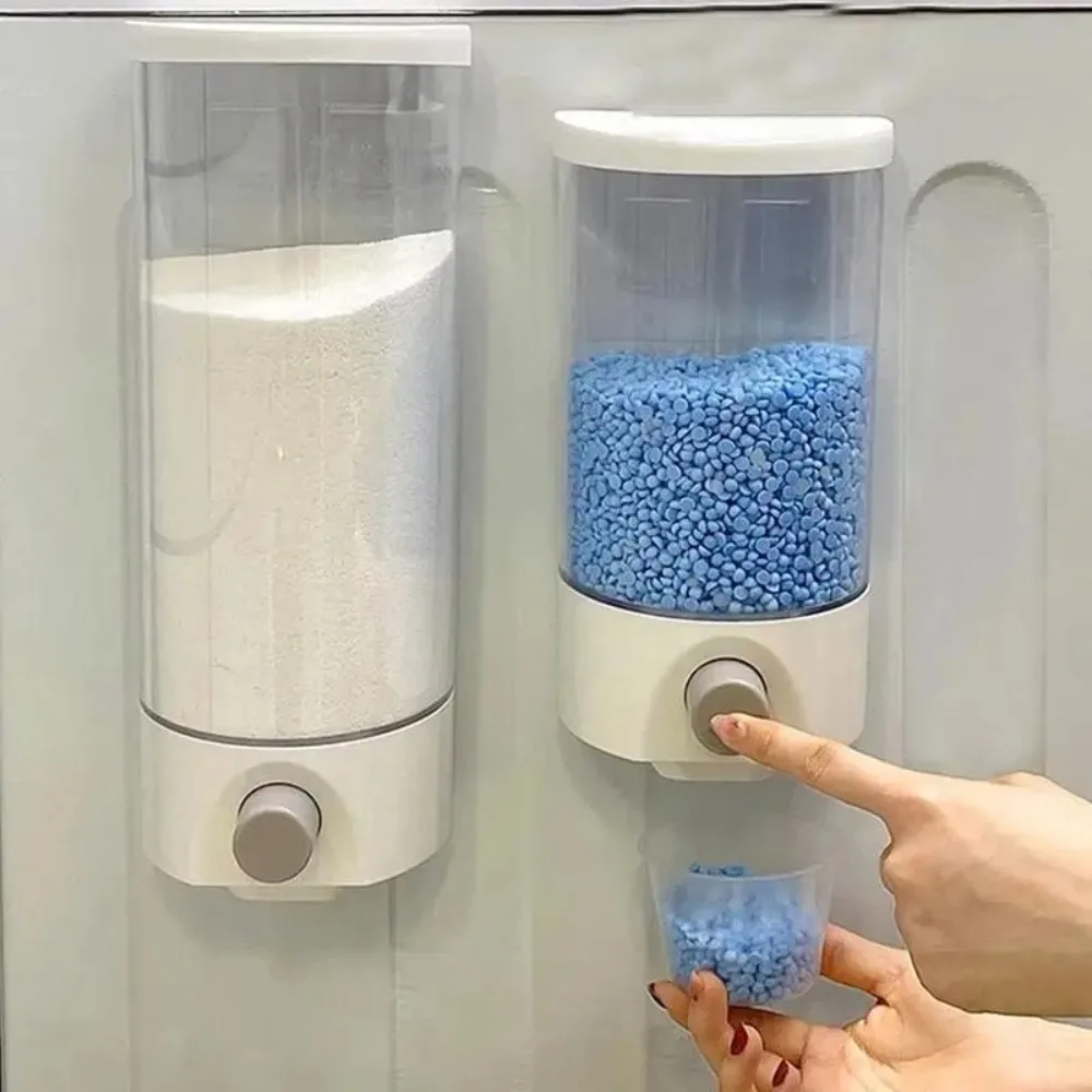 Wall Mount Laundry Detergent Dispenser Waterproof Liquid Container Dry Food Dispenser Plastics Beads Dispenser