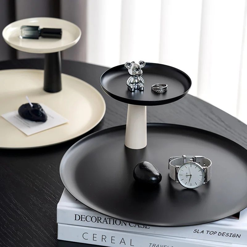 

Nordic ins double shelf cosmetics perfume storage tray assembly storage tray living room desktop storage rack