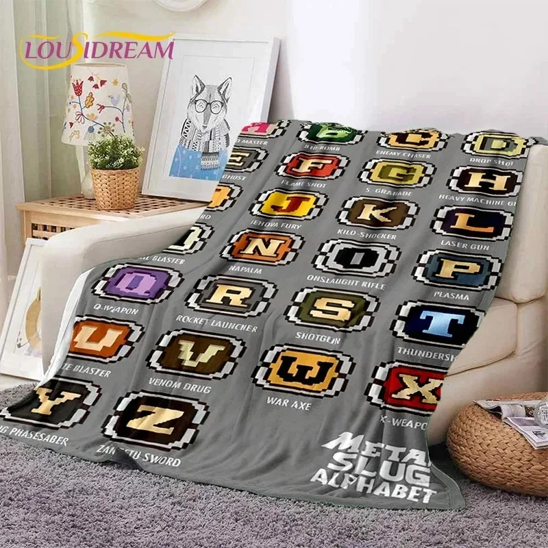 Metal Slug Classic Retro Game Cartoon Soft Flannel Blanket for Beds Bedroom Sofa Picnic,Throw Blanket for Cover Outdoor Leisure