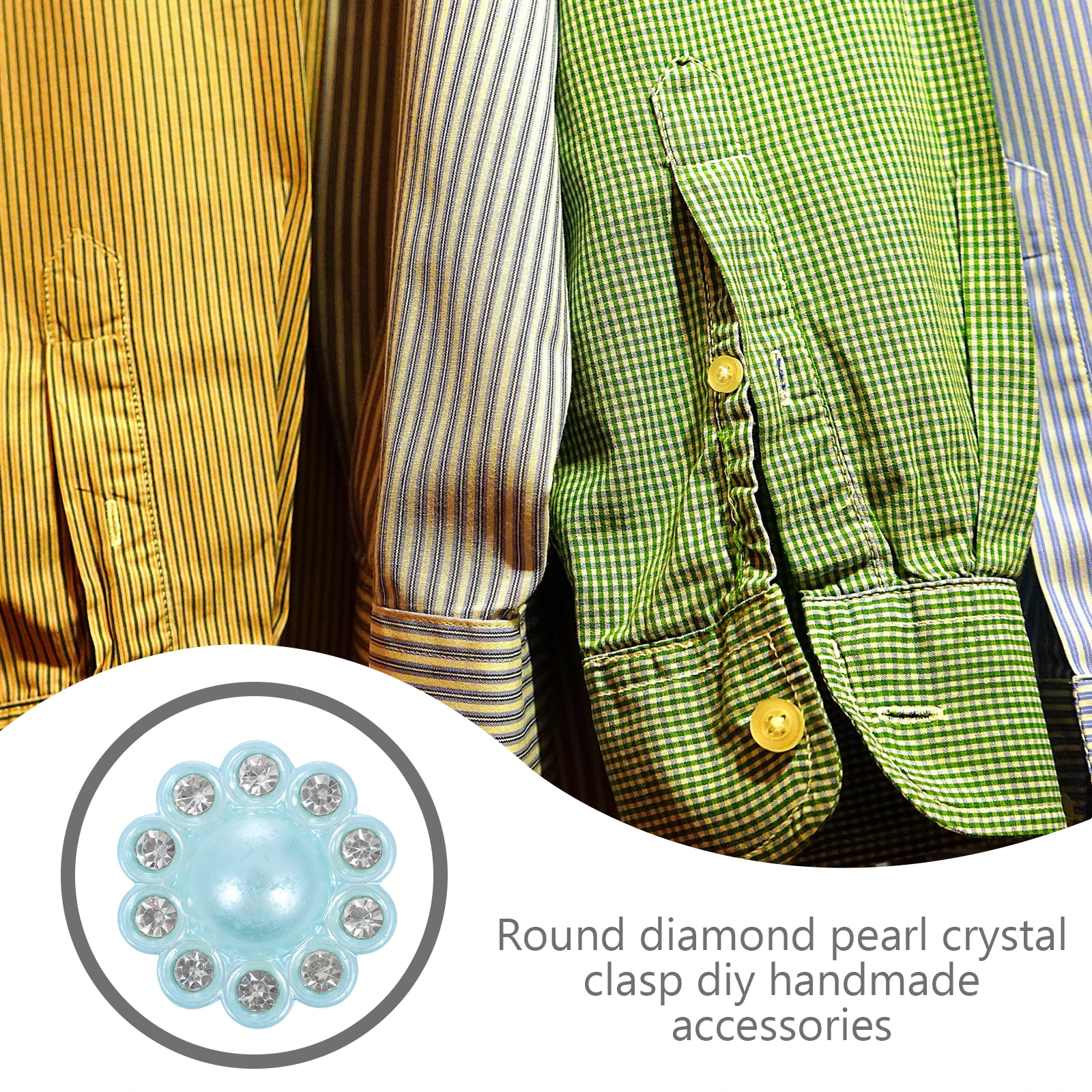 

50 Pcs Pearl Crystal Buckle Resin Rhinestone Buttons Decorative Large Round DIY Clothes Accessories Scrapbook