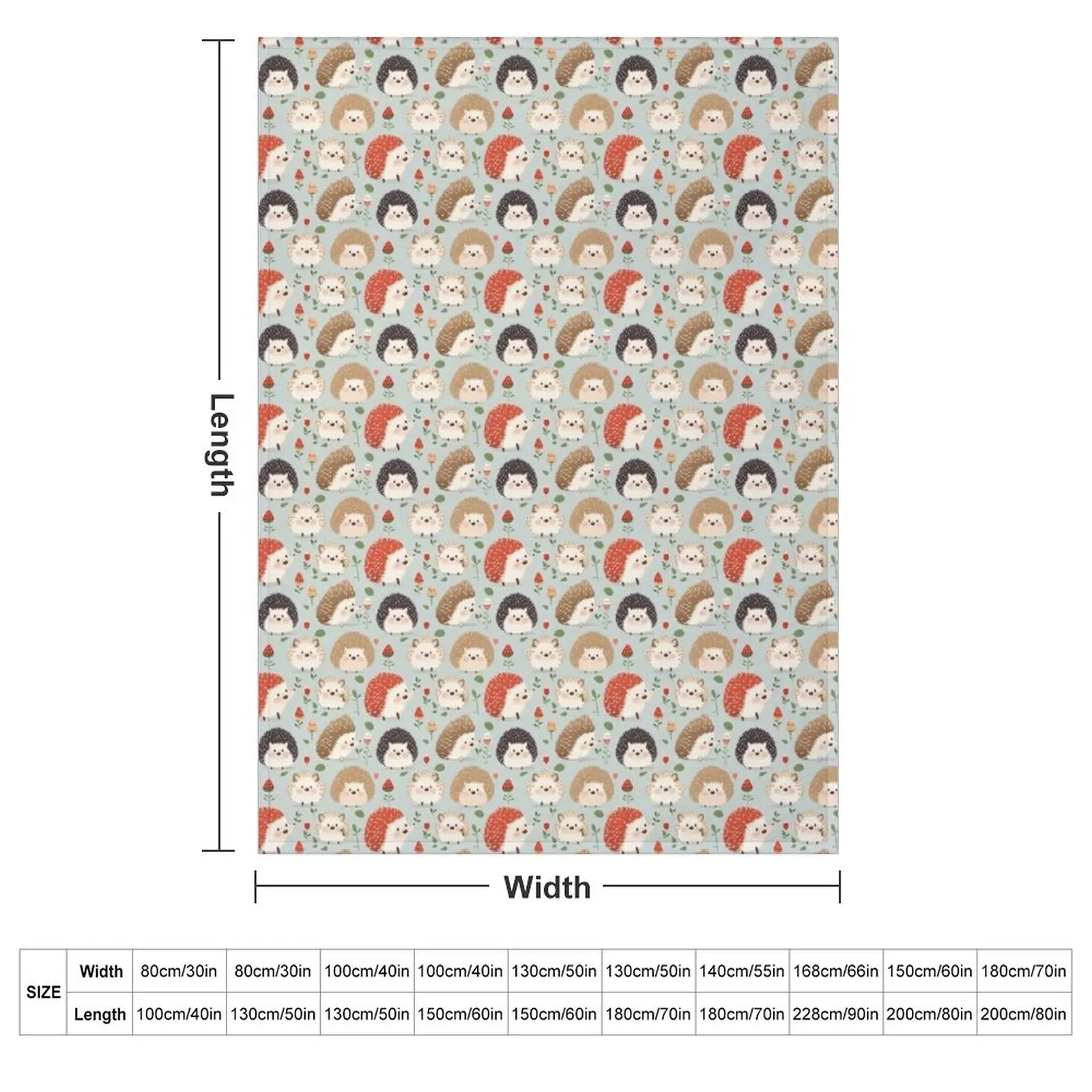 Cute Hedgehog Repeating TIle Throw Blanket Bed linens anime Multi-Purpose For Baby for sofa wednesday Blankets