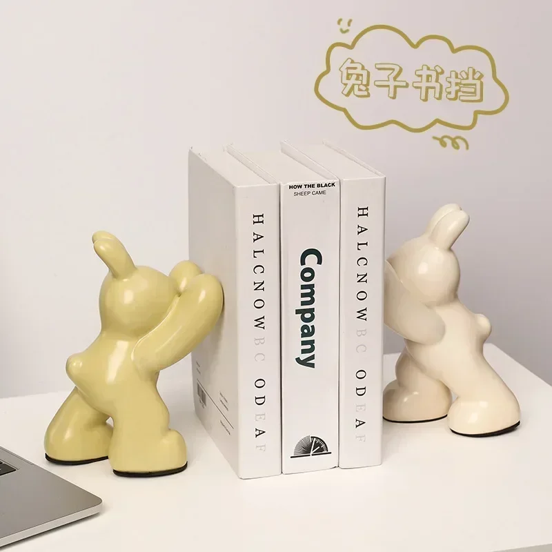 Rabbit bookend decoration book desktop bookcase living room porch wine cabinet TV cabinet simple home decoration decoration