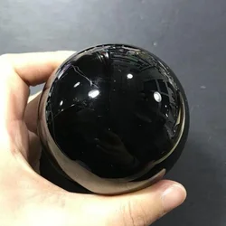 Sfera di ossidiana nera sfera magica di cristallo di guarigione Reiki Rock Stone Feng Shui stregoneria sfera di pietre preziose decorazione della stanza regalo senza Base