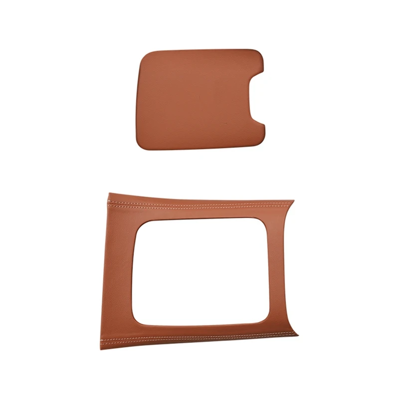 Car Styling Center Control Panel PU Pad Decorative Cover For Mercedes Benz GLC-Class X254 GLC300L 2023-2024 Parts ,Stone Brown