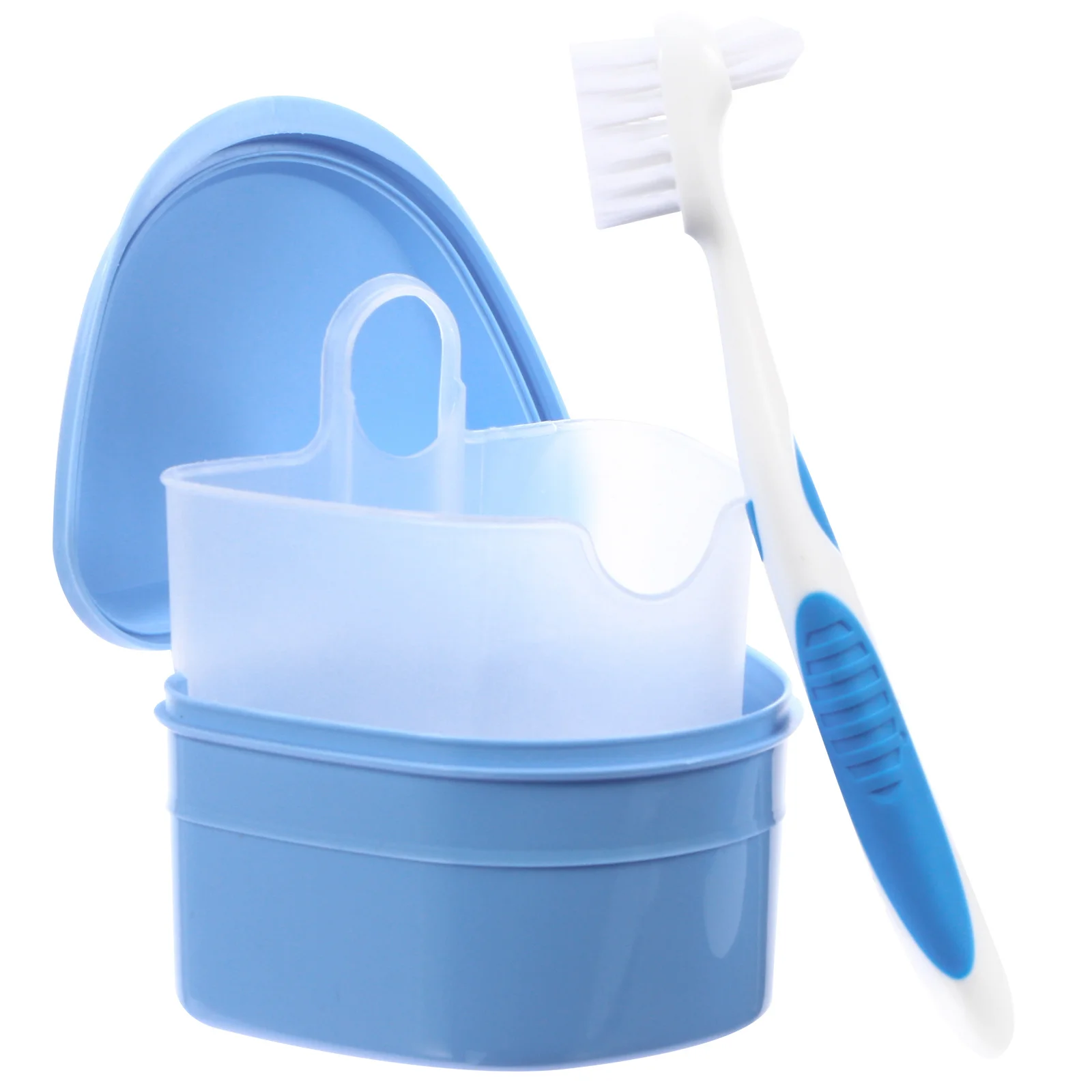 

Denture Cleaning Case Portable False Teeth Storage Box For Travel Camping Business Trip Denture Container Mouth Guard Holder