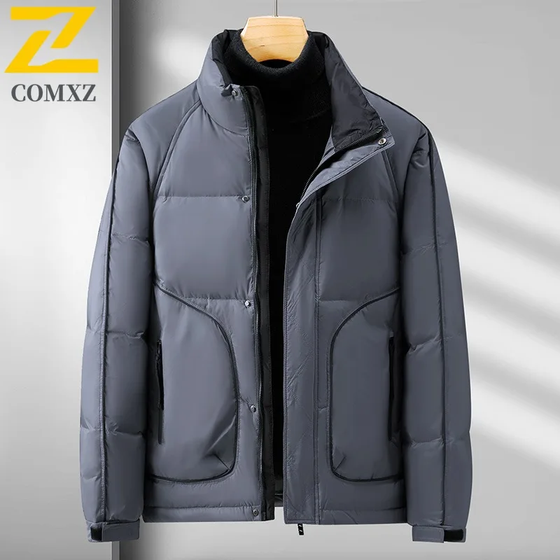 

COMXZ Coldproof Short Down Jacket Lightweight High Quality Cozy Snowy Padding Coat Urban Stylish Puffer Jacket Men's Clothing