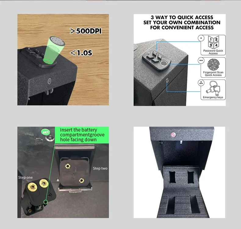Biometric Gun Safe Box, Innovative Design for Private Firearms Security Wall Mounted, Home/Office Use Secure Storage Solution