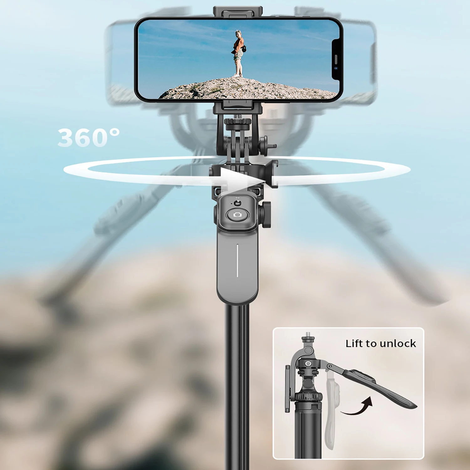 Selfieshow C05 2m Balanced Stable Shooting Expansion Bluetooth Metal Tripod Selfie Stick Tripe Stand Stabilizer for Cell Phone