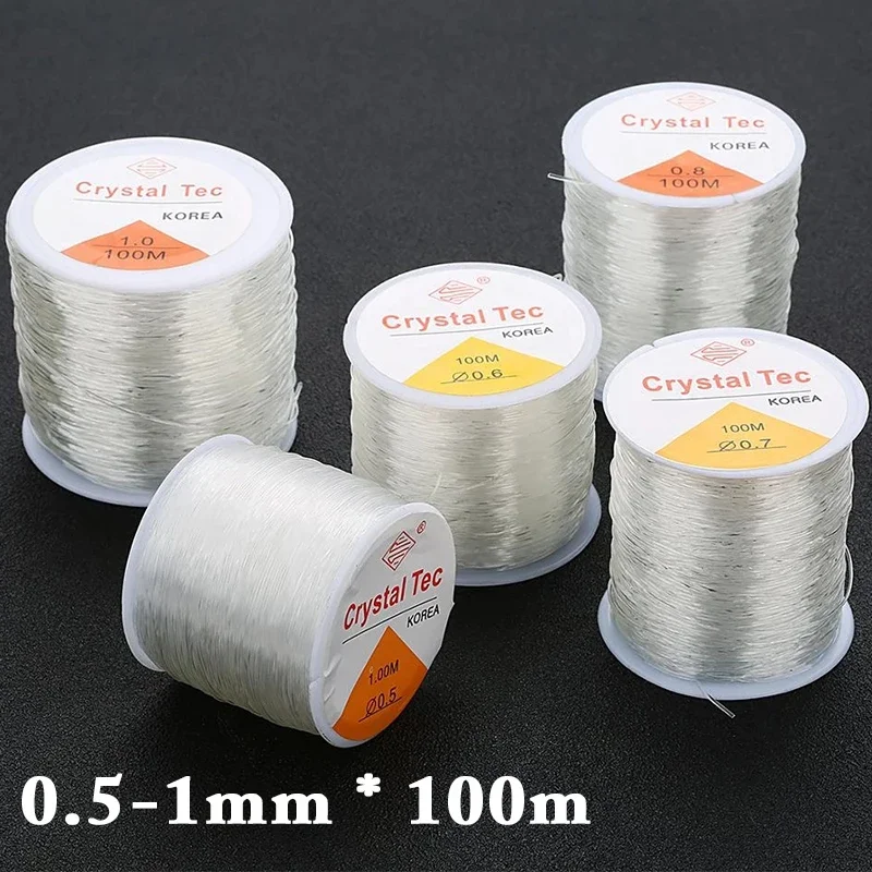 100m Strong Elastic Crystal Beading Thread Cord Jewelry Making Necklace Bracelet DIY Beads String Stretchable Thickness 0.4-1mm