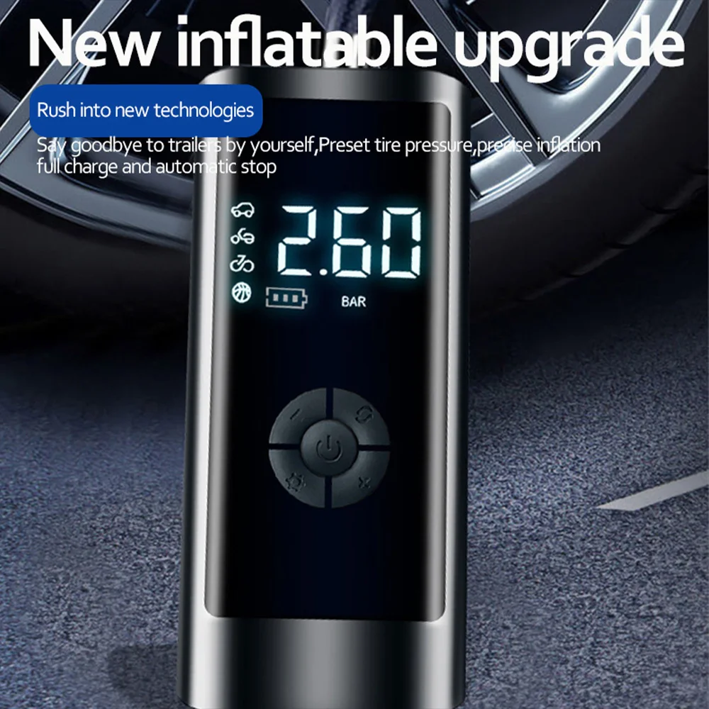 

Car Inflator Pump Intelligent Digital Display Wireless Light Sound Noise Reduction Tire Inflator Pump Car High Pressure Inflator