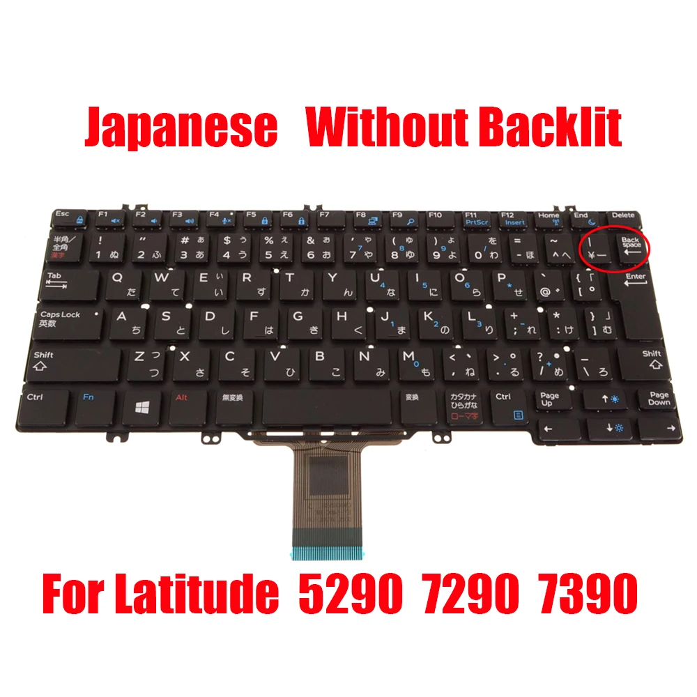 

Laptop Keyboard For DELL For Latitude 5290 7290 7390 05MF75 5MF75 DLM17F70J06698 Japanese JP JA Black Without Backlit New