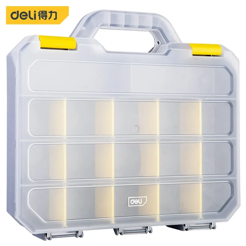 

Deli storage box parts box transparent small grid detachable plastic electronic component classification grid DL432003 16.5 inch